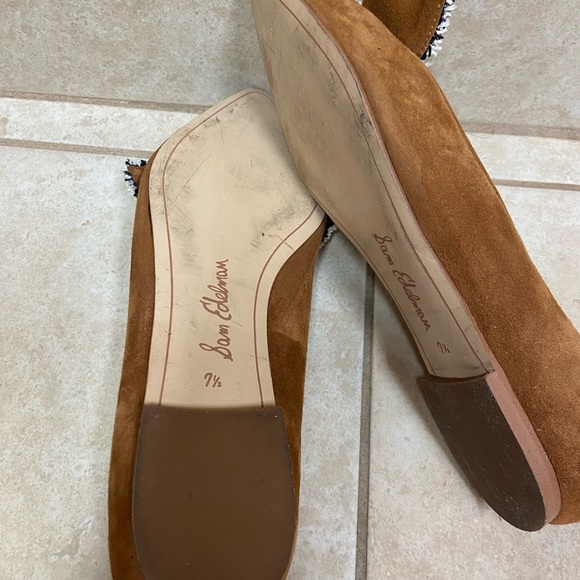 Sam Edelman Tan Suede Flats with Decorative Buckle - Picture 4 of 5